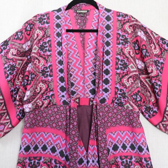 Express Pink and Purple Patterned Dress - Picture 4 of 16